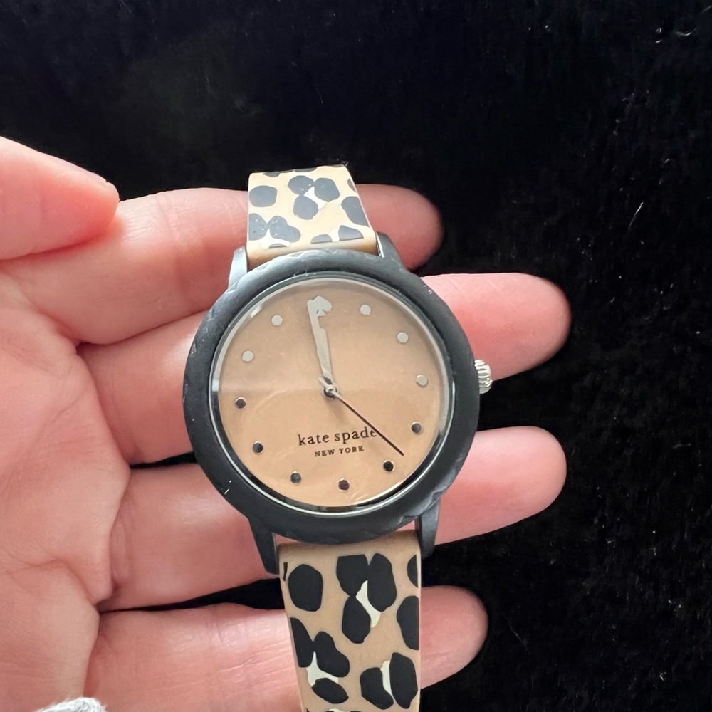 Kate spade leopard print rubber band watch. With box.